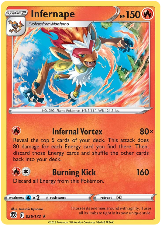 Sword and Shield Brilliant Stars 026  Infernape