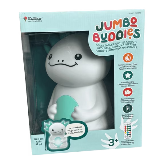 Jumbo Buddies 12-Inch Squeezable Axolotl - Open Box