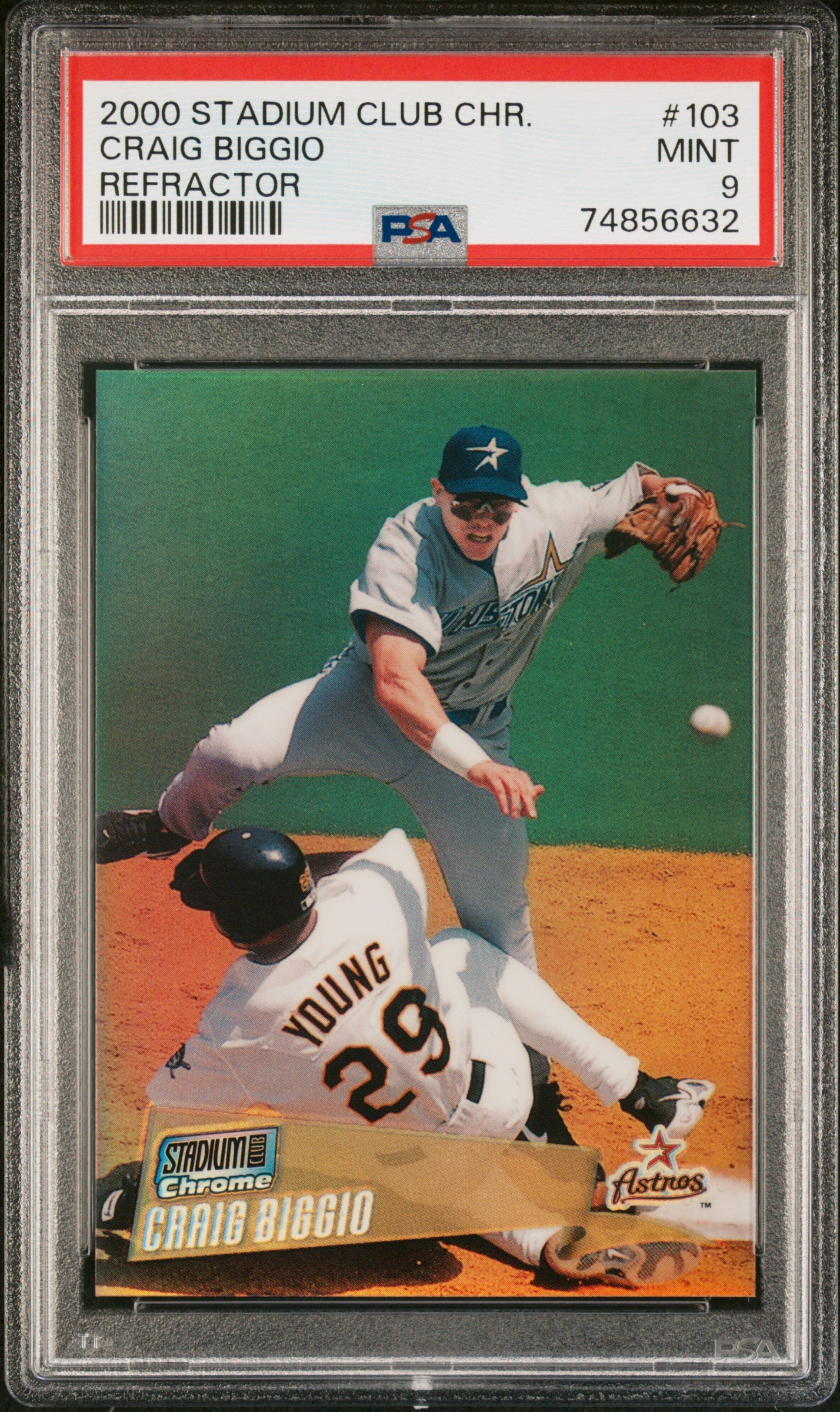2000 Topps Stadium Club Chrome Refractor Craig Biggio #103 HOF PSA 9 Mint POP 1