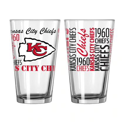 NFL Teams 16 oz Pint Glass - Assorted Team & Style Choose your