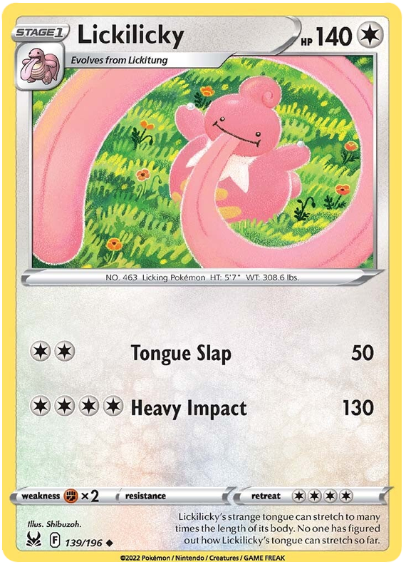 Sword and Shield Lost Origin 139  Lickilicky