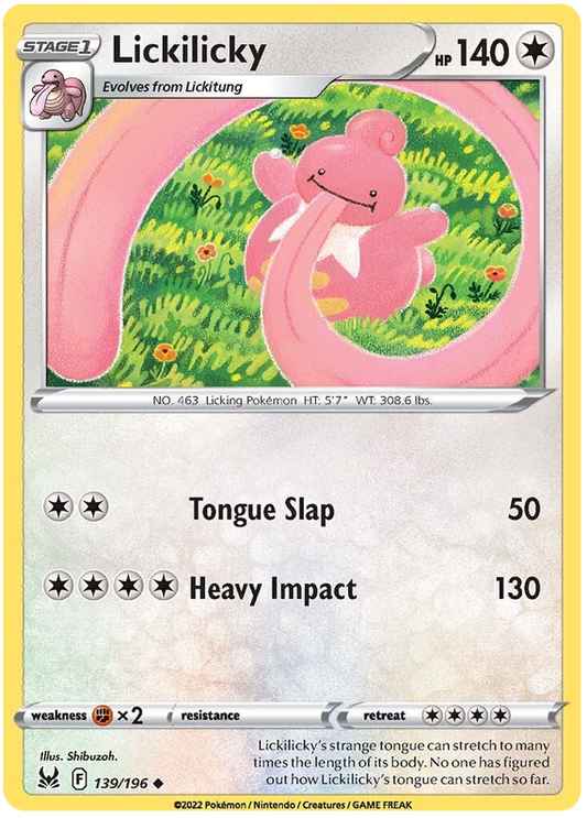 Sword and Shield Lost Origin 139  Lickilicky