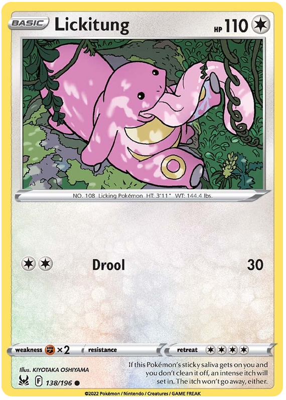 Sword and Shield Lost Origin 138  Lickitung
