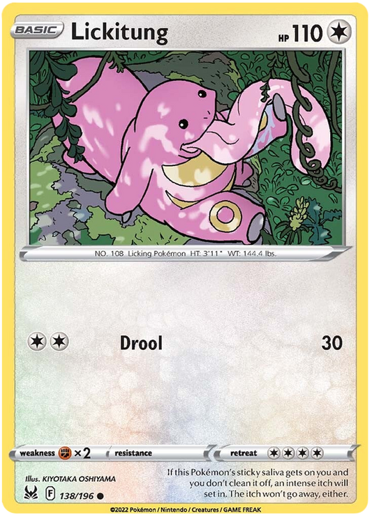 Sword and Shield Lost Origin 138  Lickitung