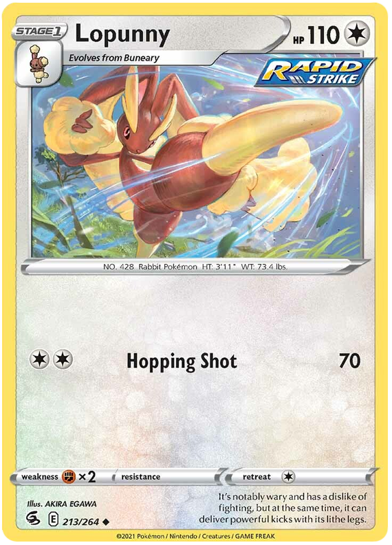 Sword and Shield Fusion Strike 213  Lopunny
