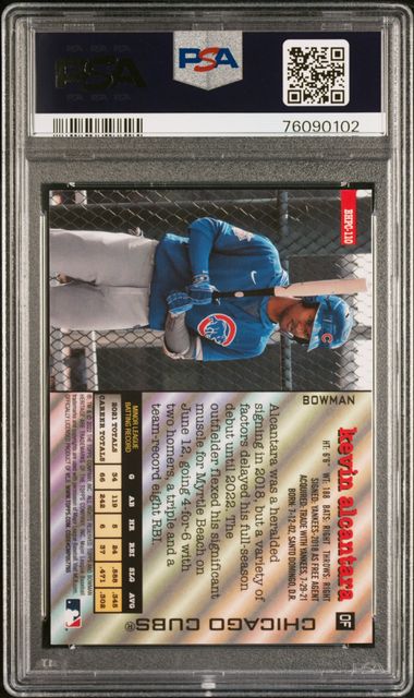 2022 Topps Bowman Heritage #110 Kevin Alcantara Gold Refractor /50 Chicago Cubs PSA 9