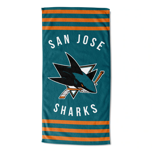 San Jose Sharks Stripes Beach Towel 30"x60"