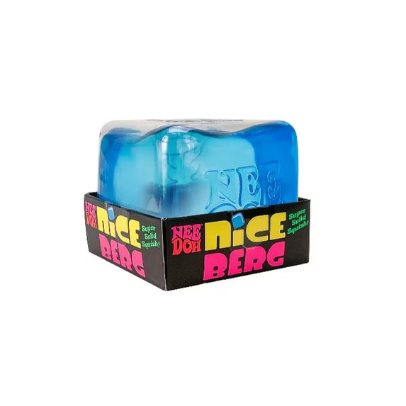 NeeDoh Nice Berg, Satisfying Square Shaped Sensory Toy, Blue, Children Ages 3+