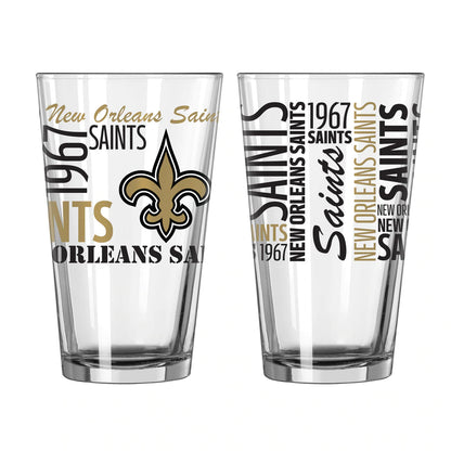 NFL Teams 16 oz Pint Glass - Assorted Team & Style Choose your