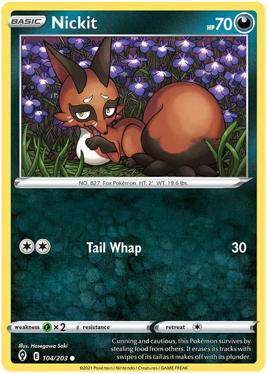Sword and Shield Evolving Skies 104  Nickit