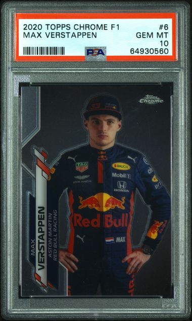 Max Verstappen 2020 Topps Chrome #6 Rookie RC Card PSA 10
