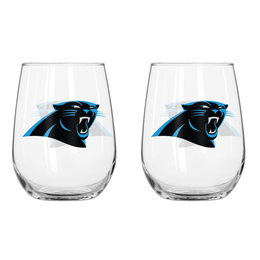 NFL Teams Curved Wine Glass 16 Oz. 2 Pack- Assorted Team & Style Choose your