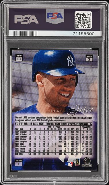 1997 Flair Showcase Row O Derek Jeter #2 PSA 8 NM-MT New York Yankees