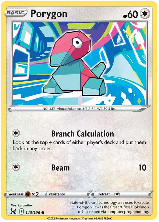 Sword and Shield Lost Origin 140  Porygon