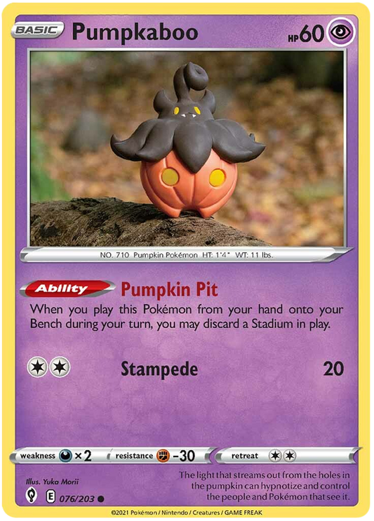Sword and Shield Evolving Skies 076  Pumpkaboo