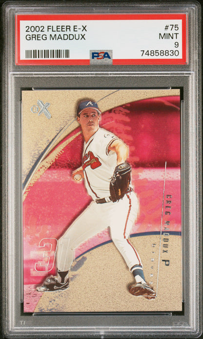Greg Maddux 2002 Fleer E-X #75 PSA 9 Atlanta Braves