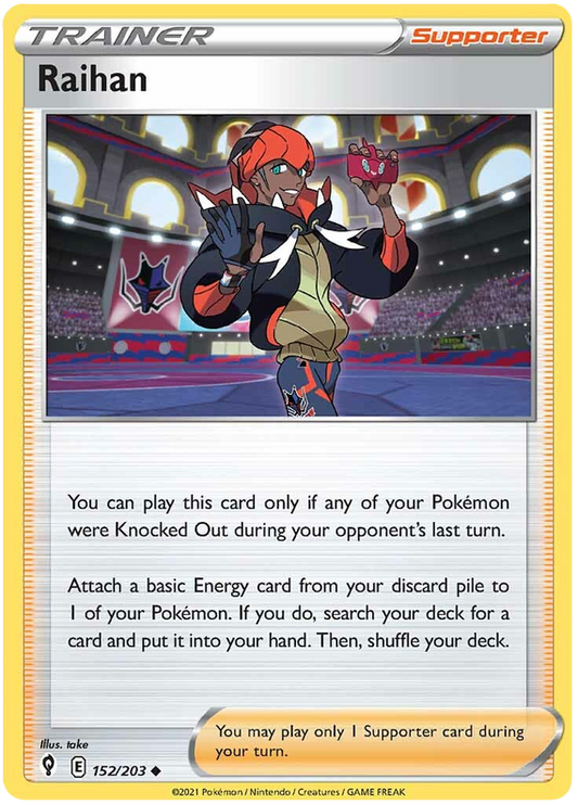 Sword and Shield Evolving Skies 152  Raihan