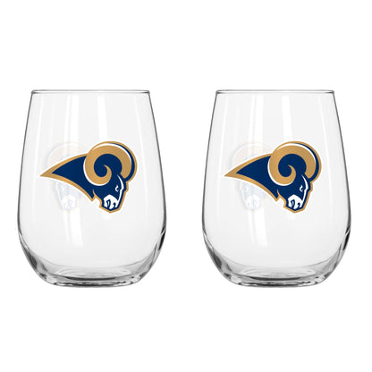 NFL Teams Curved Wine Glass 16 Oz. 2 Pack- Assorted Team & Style Choose your