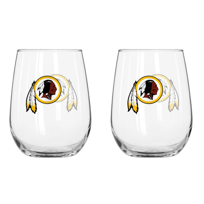 NFL Teams Curved Wine Glass 16 Oz. 2 Pack- Assorted Team & Style Choose your
