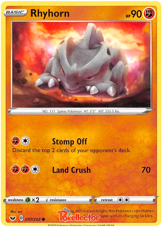 Sword and Shield Sword & Shield 097  Rhyhorn
