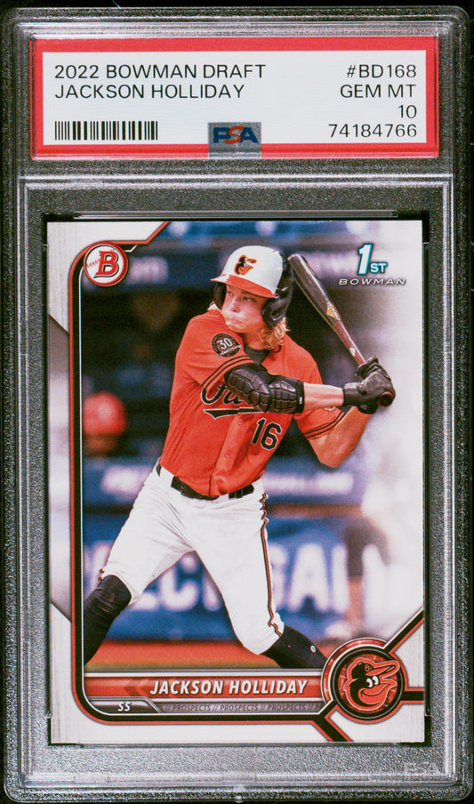 2022 Bowman Draft #BD168 Jackson Holliday PSA 10 GEM Mint