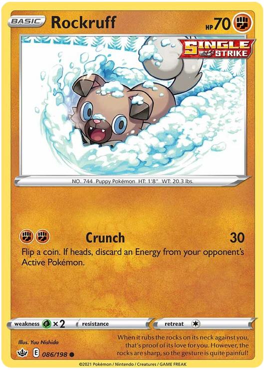 Sword and Shield Chilling Reign 086  Rockruff
