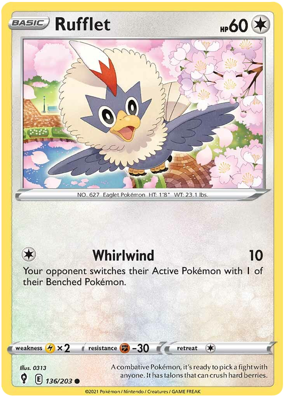 Sword and Shield Evolving Skies 136  Rufflet