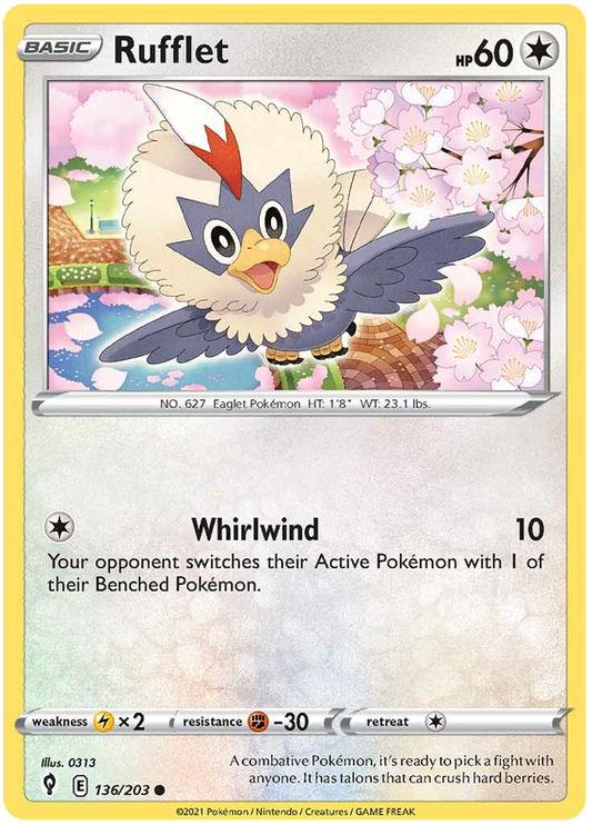 Sword and Shield Evolving Skies 136  Rufflet