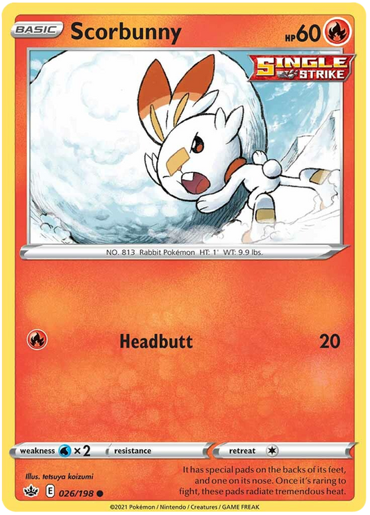 Sword and Shield Chilling Reign 026  Scorbunny