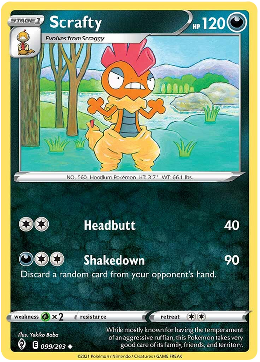 Sword and Shield Evolving Skies 099  Scrafty
