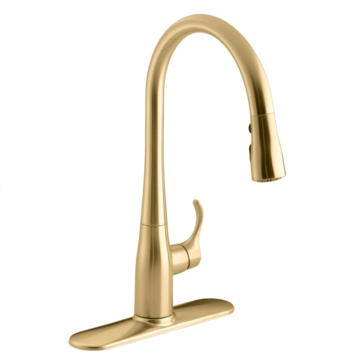 Kohler Bevin Pull-Down Kitchen Faucet - Vibrant Brushed Moderne Brass