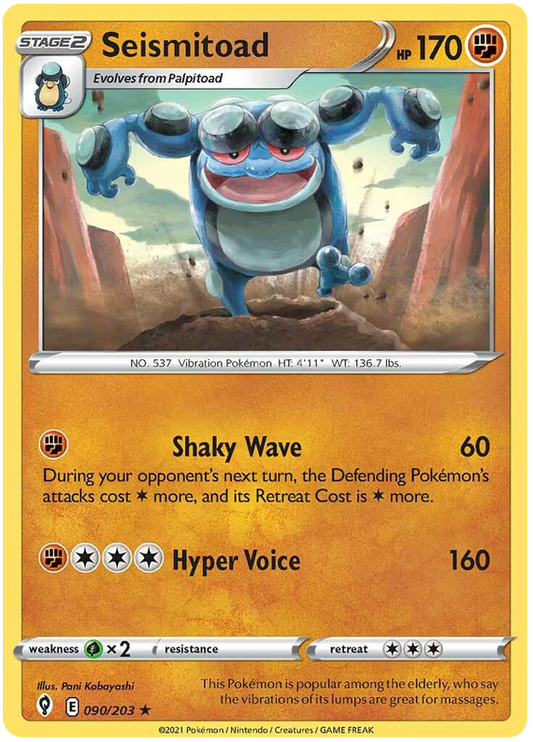 Sword and Shield Evolving Skies 090  Seismitoad