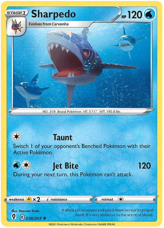 Sword and Shield Evolving Skies 036  Sharpedo