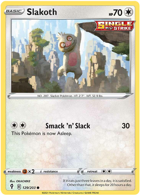 Sword and Shield Evolving Skies 129  Slakoth
