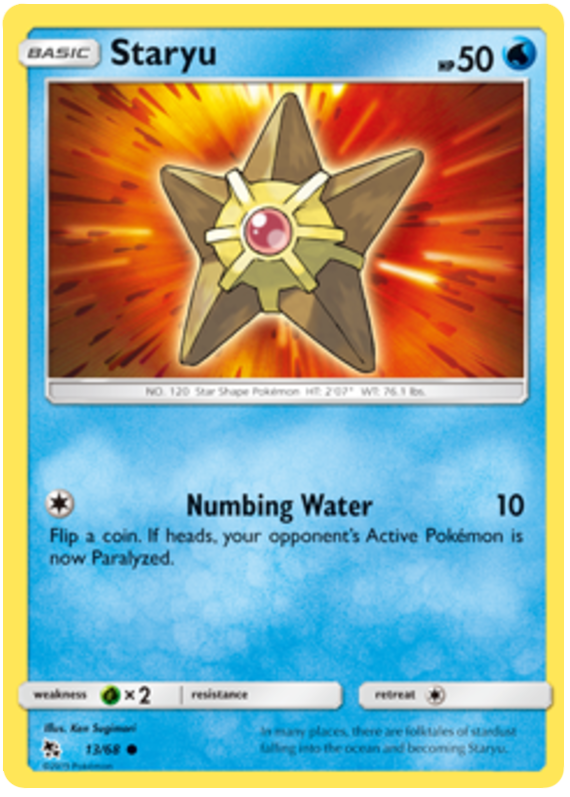 Sun and Moon Hidden Fates - 013 Staryu