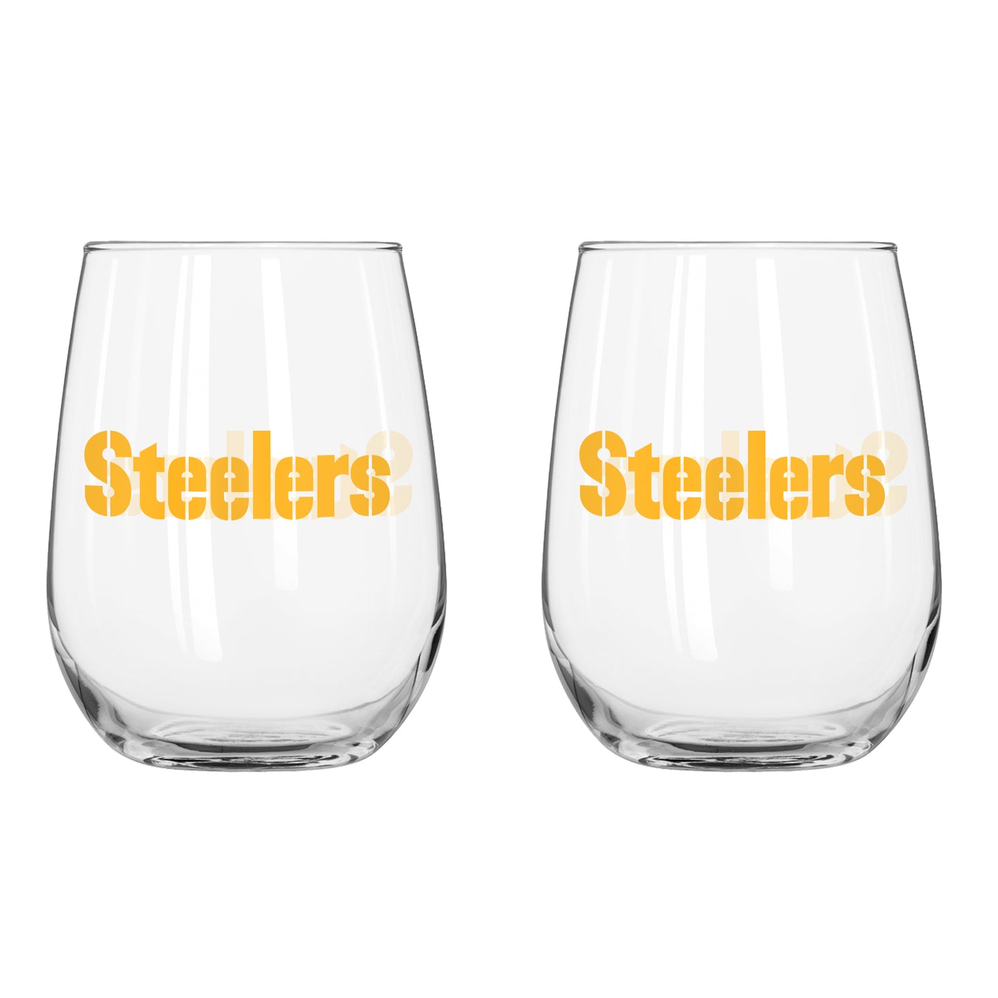 Pittsburgh Steelers Curved Wine Glass 16 Oz. 2 Pack