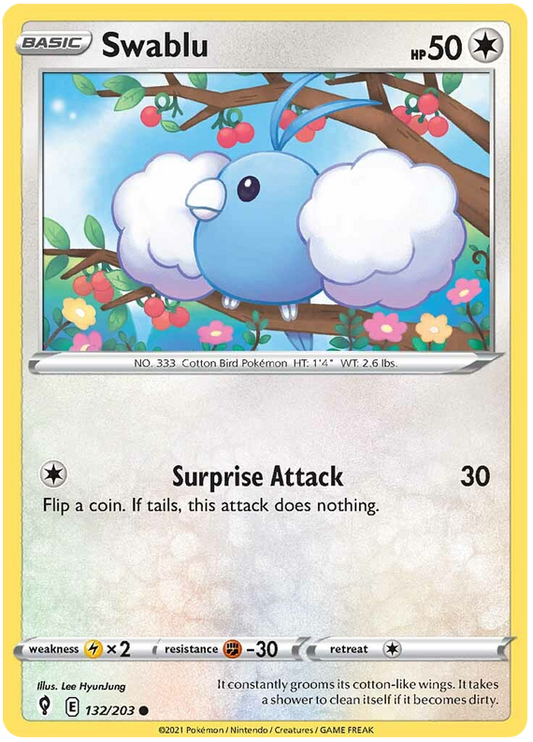 Sword and Shield Evolving Skies 132  Swablu