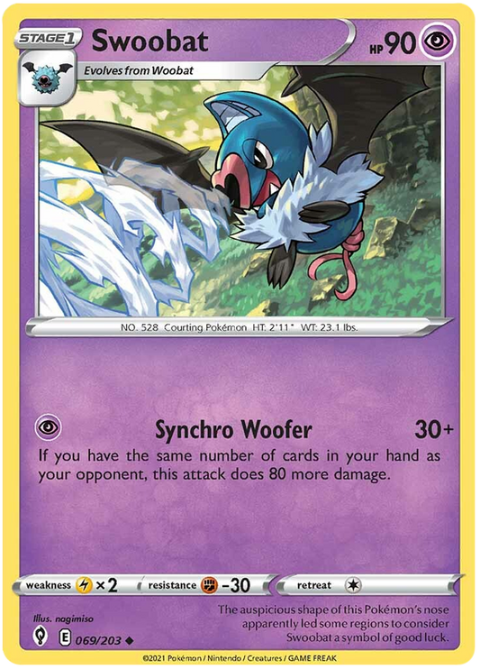 Sword and Shield Evolving Skies 069  Swoobat