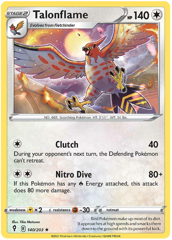 Sword and Shield Evolving Skies 140  Talonflame
