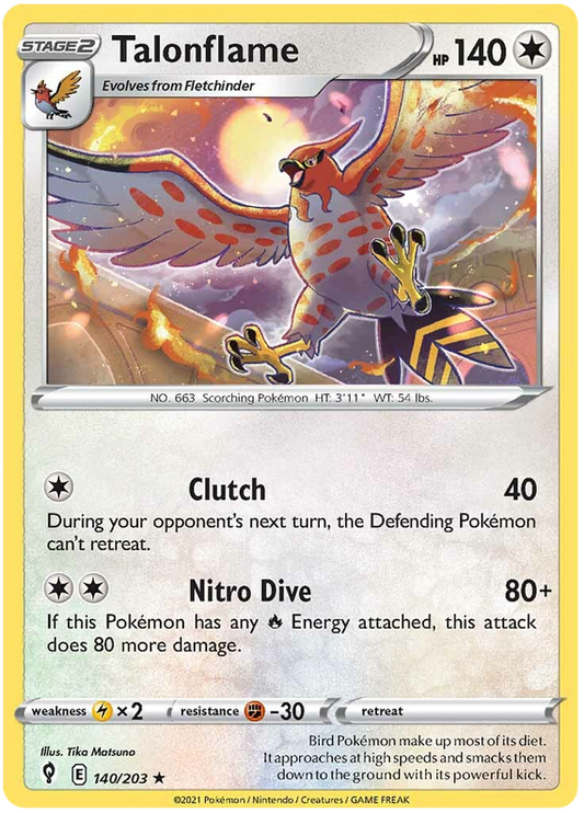 Sword and Shield Evolving Skies 140  Talonflame