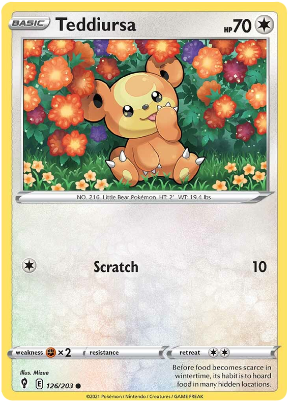Sword and Shield Evolving Skies 126  Teddiursa