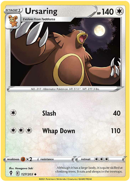 Sword and Shield Evolving Skies 127  Ursaring