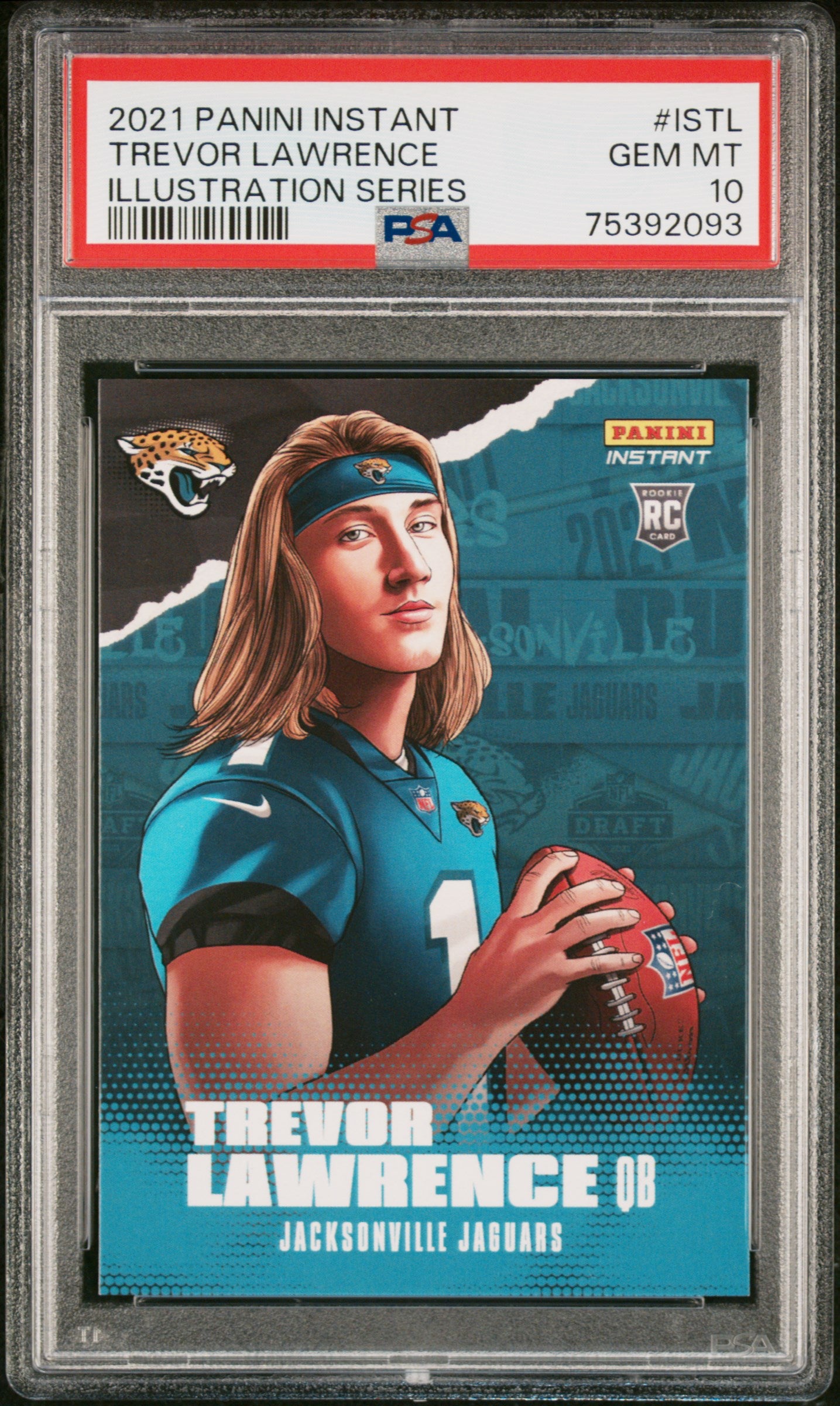 2021 Panini Instant Illustration Series Trevor Lawrence Rookie 1/13595 #IS-TL Jaguars RC PSA 10 GEM Mint