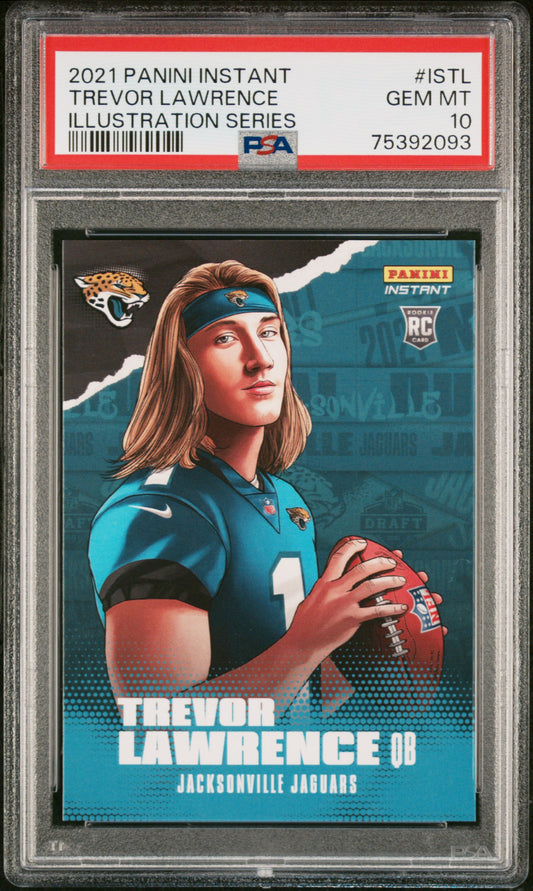 2021 Panini Instant Illustration Series Trevor Lawrence Rookie 1/13595 #IS-TL Jaguars RC PSA 10 GEM Mint