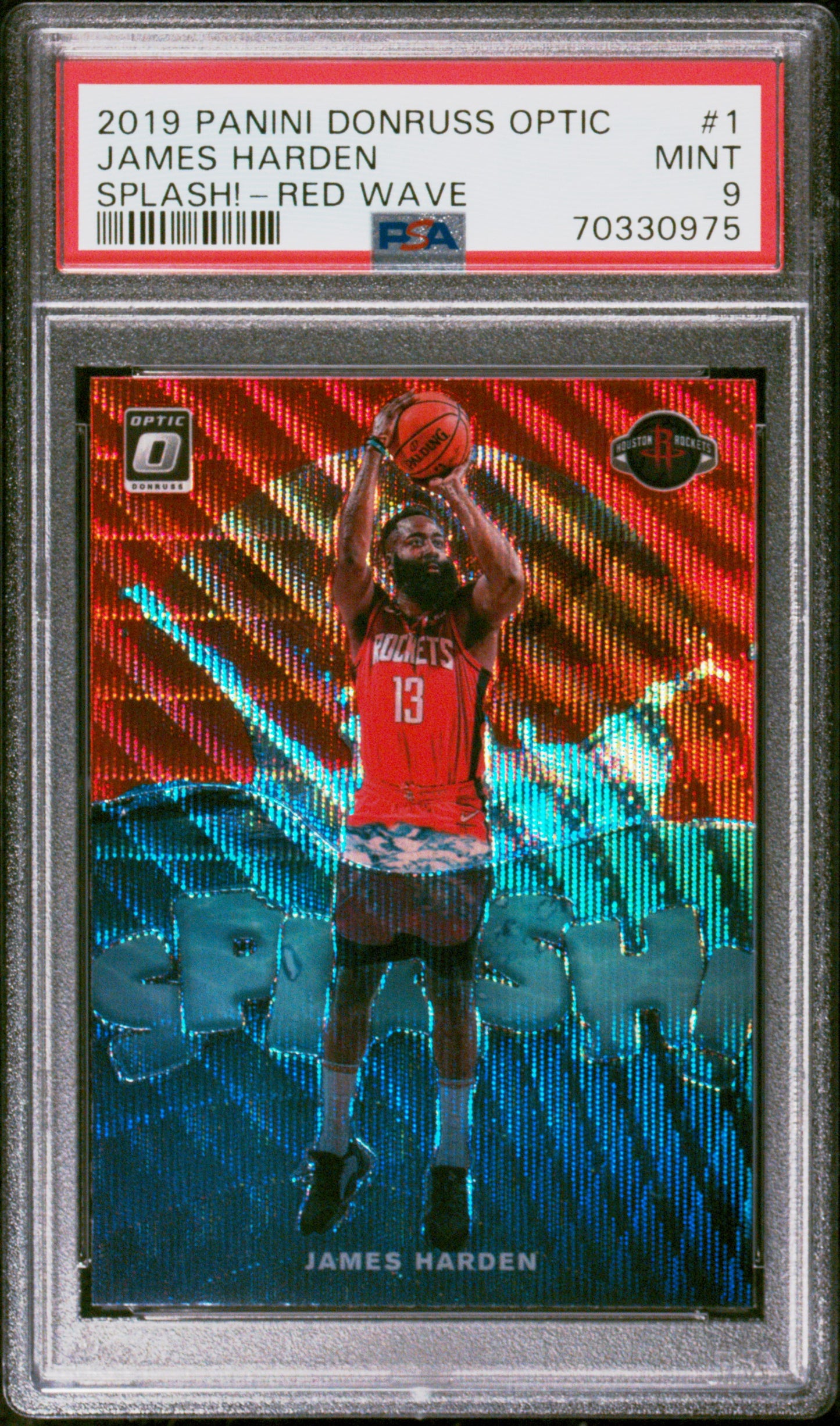 2020 Panini Donruss Optic Splash! Red Wave Prizm James Harden #1 PSA 9 MT