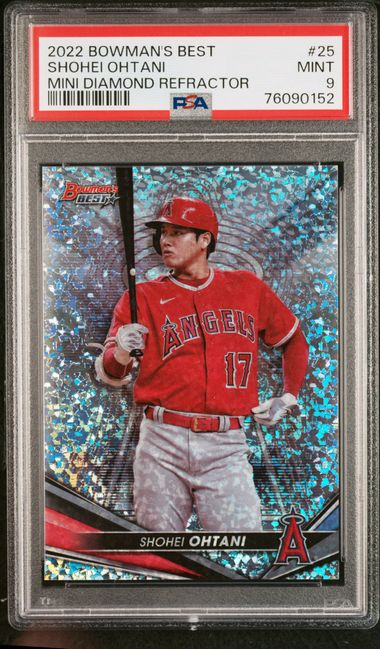 2022 Bowman's Best Mini Diamond Refractor /299 Shohei Ohtani #25 PSA 9 Mint