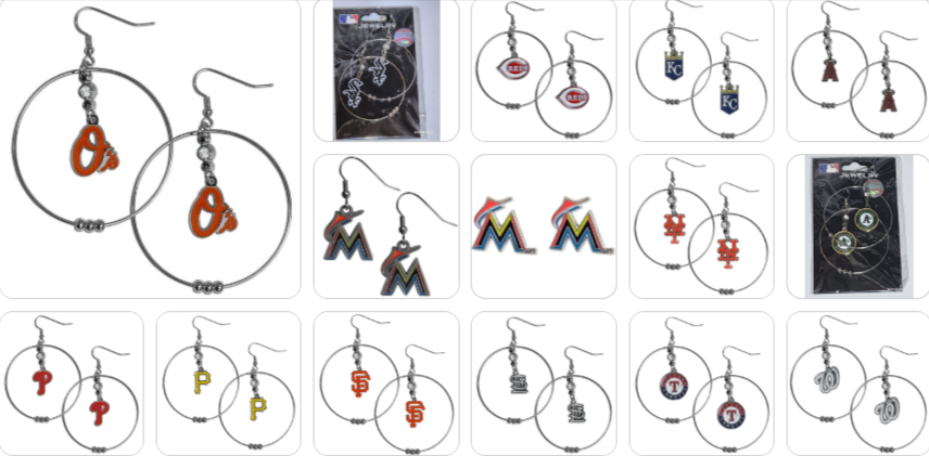 MLB Team Earring- Assorted Teams & Style Choose Your
