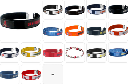 MLB Team Fan Band Bracelet & Frozen Rope Blacelet - Choose Yours
