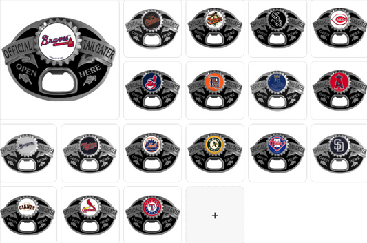 MLB Team Tailgater Belt Buckle Bottle Opener - Assorted Teams Choose Your