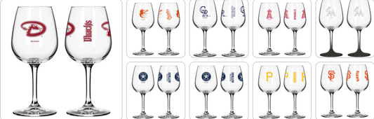 MLB Teams Wine Glass - Assorted Team & Style Choose your